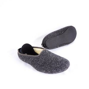 Mahabis Gray Felt Slippers House Shoe Loafers
